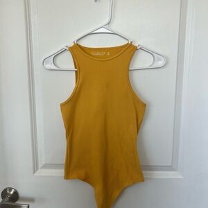 Abercrombie & Fitch yellow Ribbed bodysuit